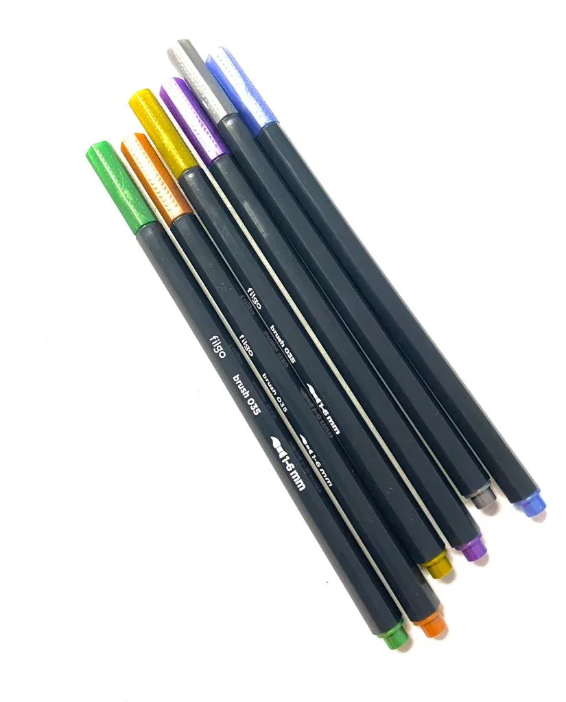Marcadores Pincel Metalizados x6 - Filgo