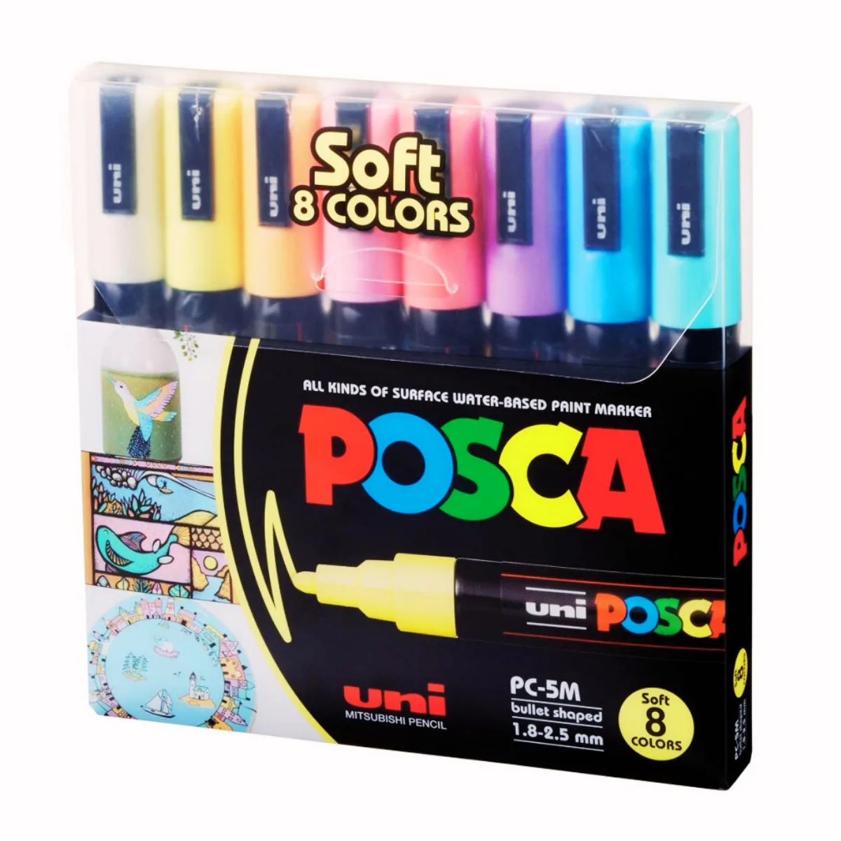 Marcadores Posca Pastel x8 2.5mm