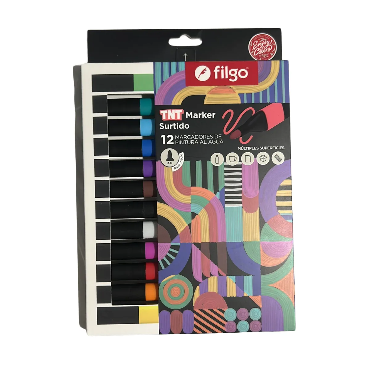 Marcadores TNT Pintura al agua x12 - Filgo