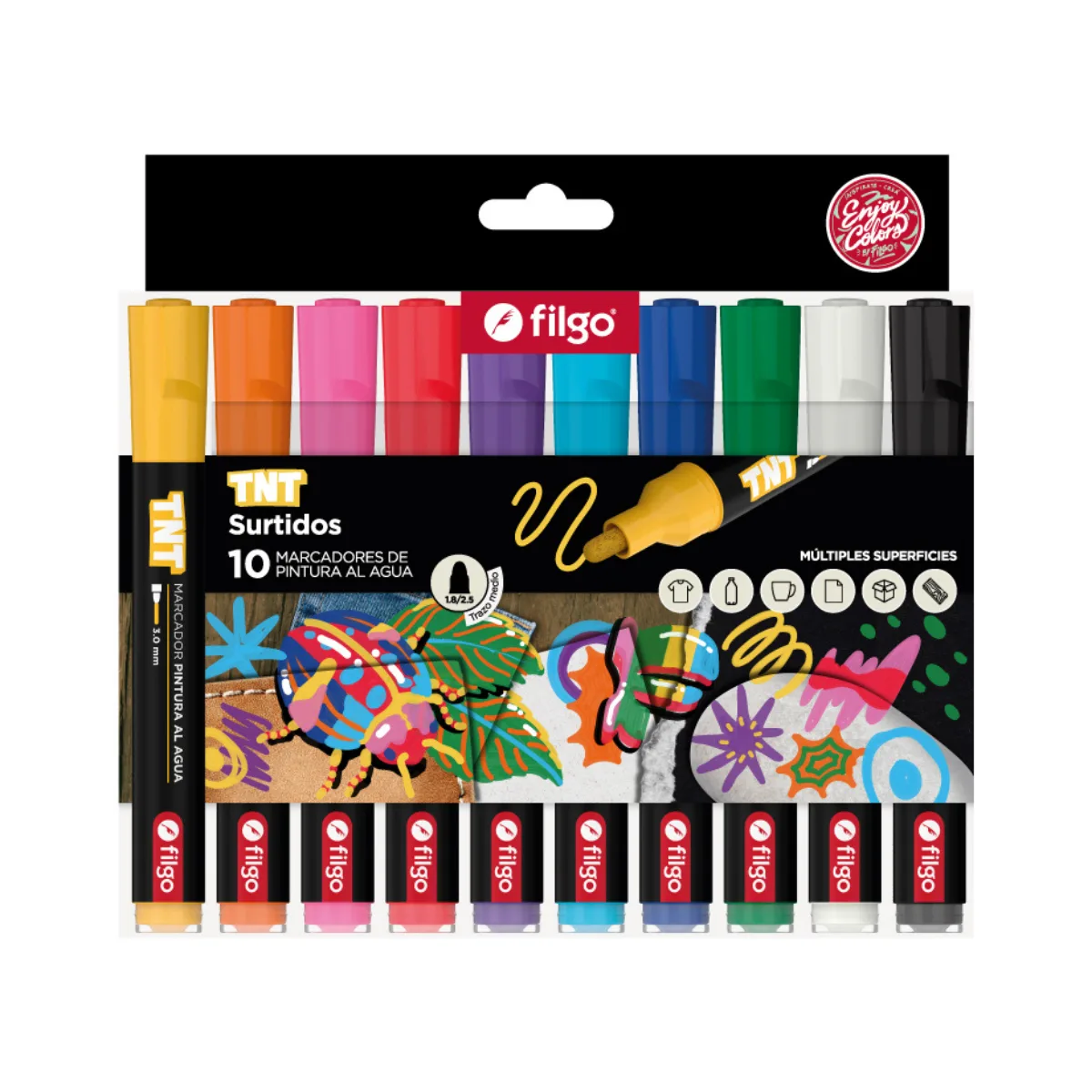 Marcadores TNT x10 Colores - Filgo