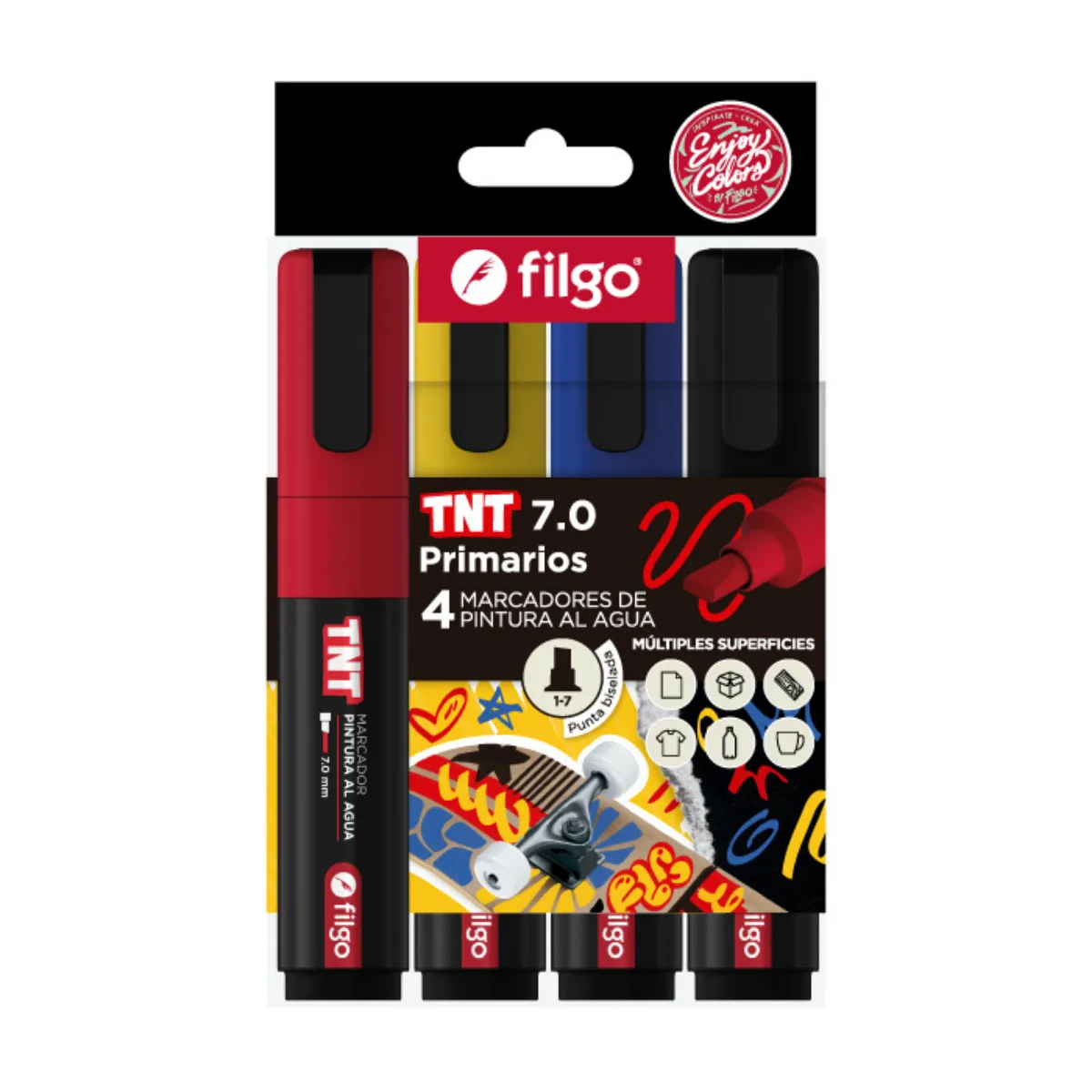 Marcadores TNT x4 Colores - Filgo