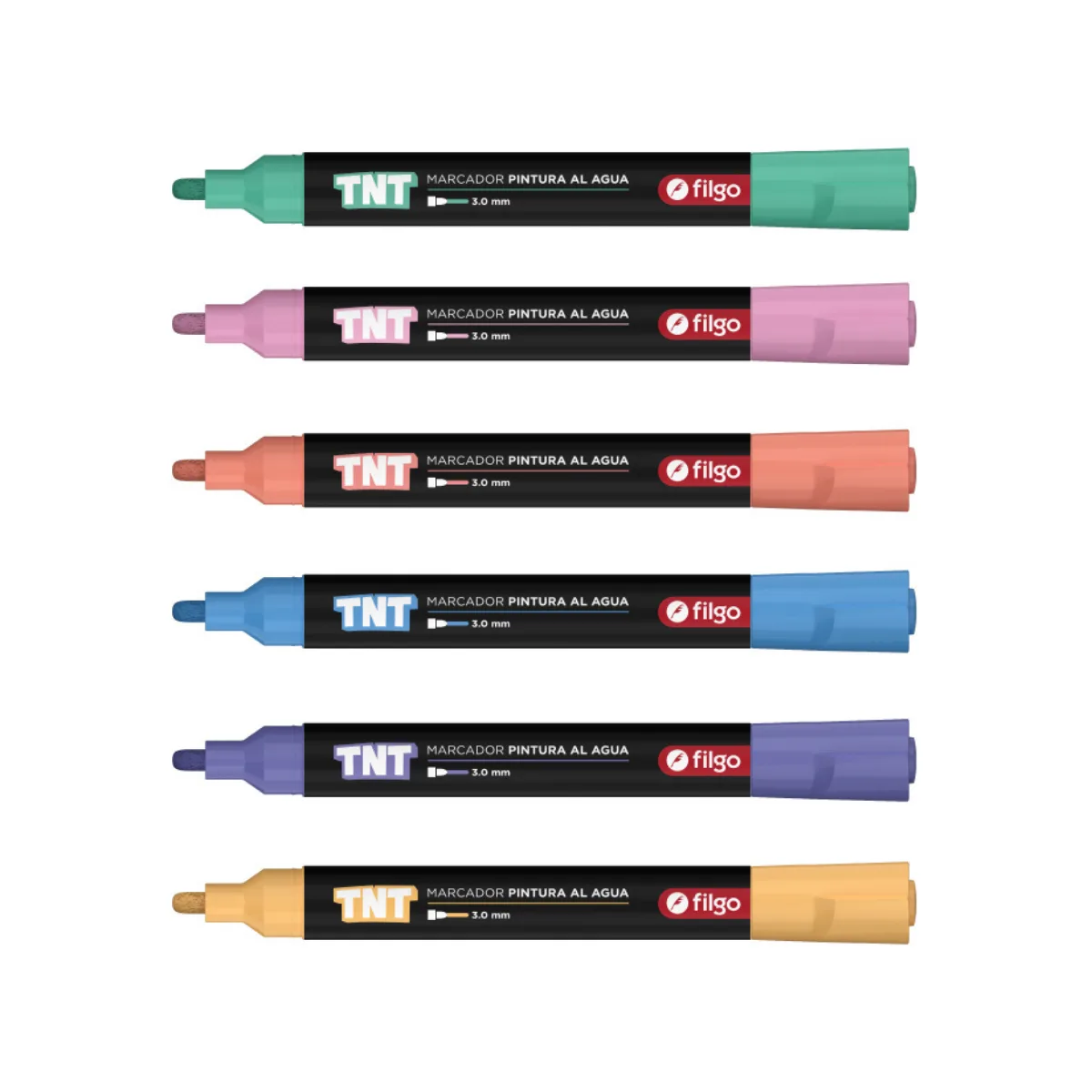 Marcadores TNT x6 Colores Pasteles - Filgo