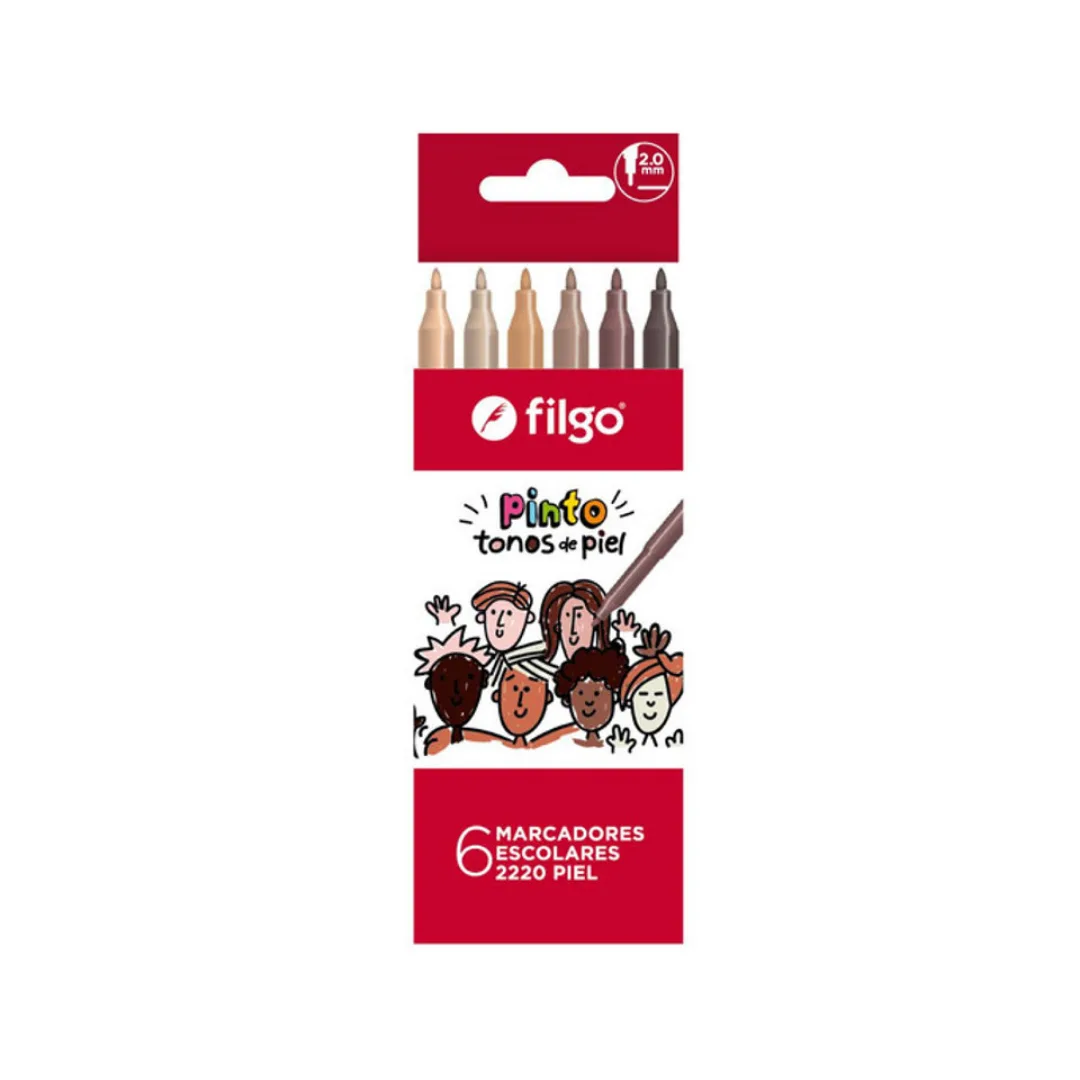 Marcadores Tonos de Piel x6 - Filgo