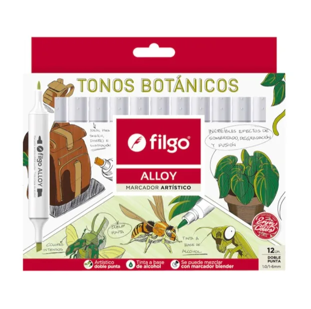 Marcadores x12 Alloy Artistico Doble Punta - Filgo