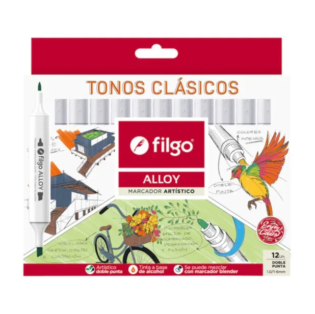 Marcadores x12 Alloy Artistico Doble Punta - Filgo 5