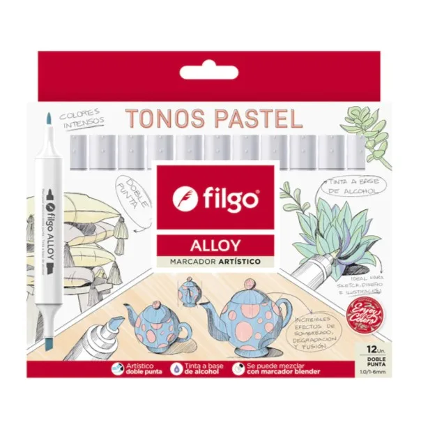 Marcadores x12 Alloy Artistico Doble Punta - Filgo 7