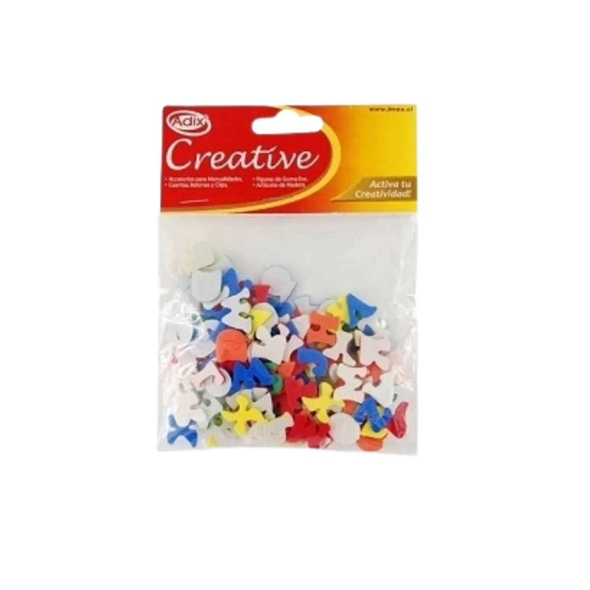 Mini Letras Adhesivas de Goma Eva - 135 unidades