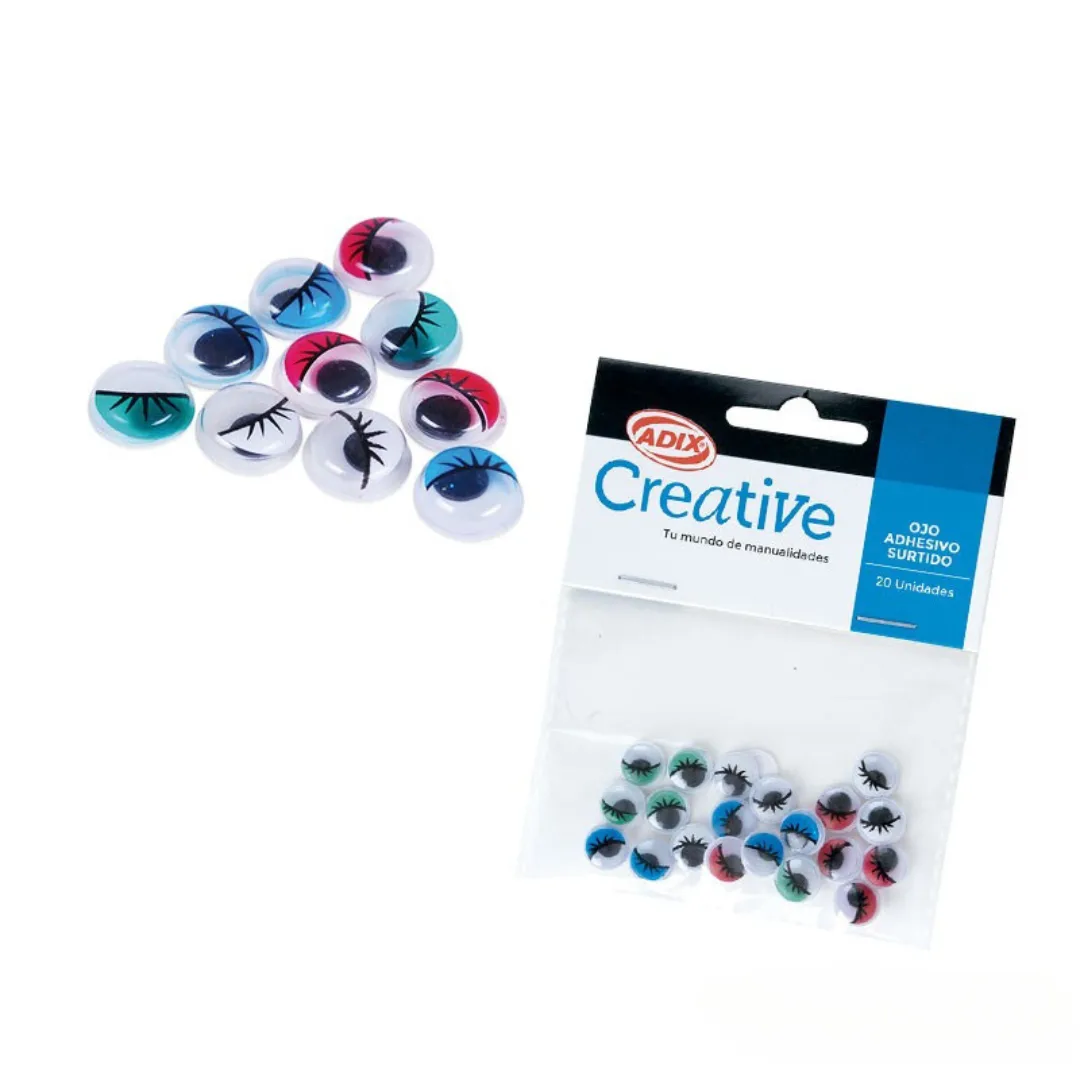 Mini Ojos Adhesivos de colores - Pack x75