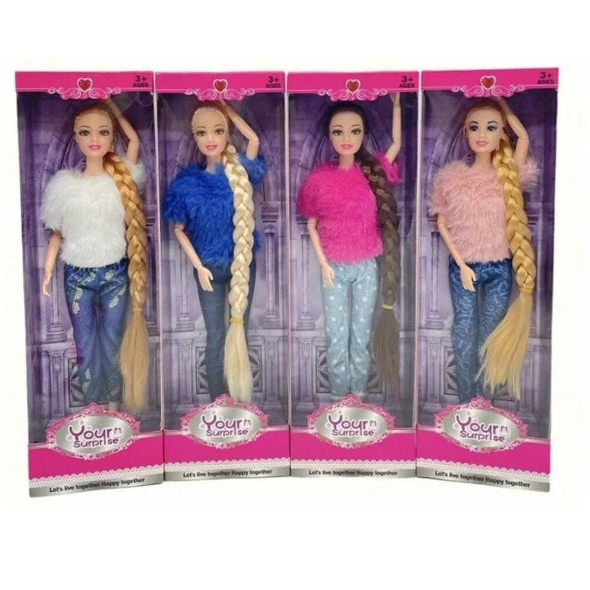 Muñeca con trenza 30cm
