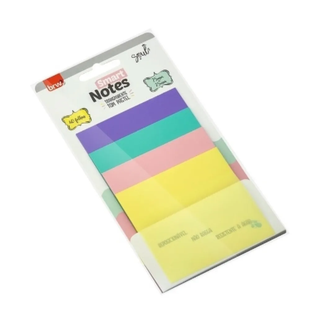 Notas Autoadhesivas Transparentes x40 Pastel - BRW