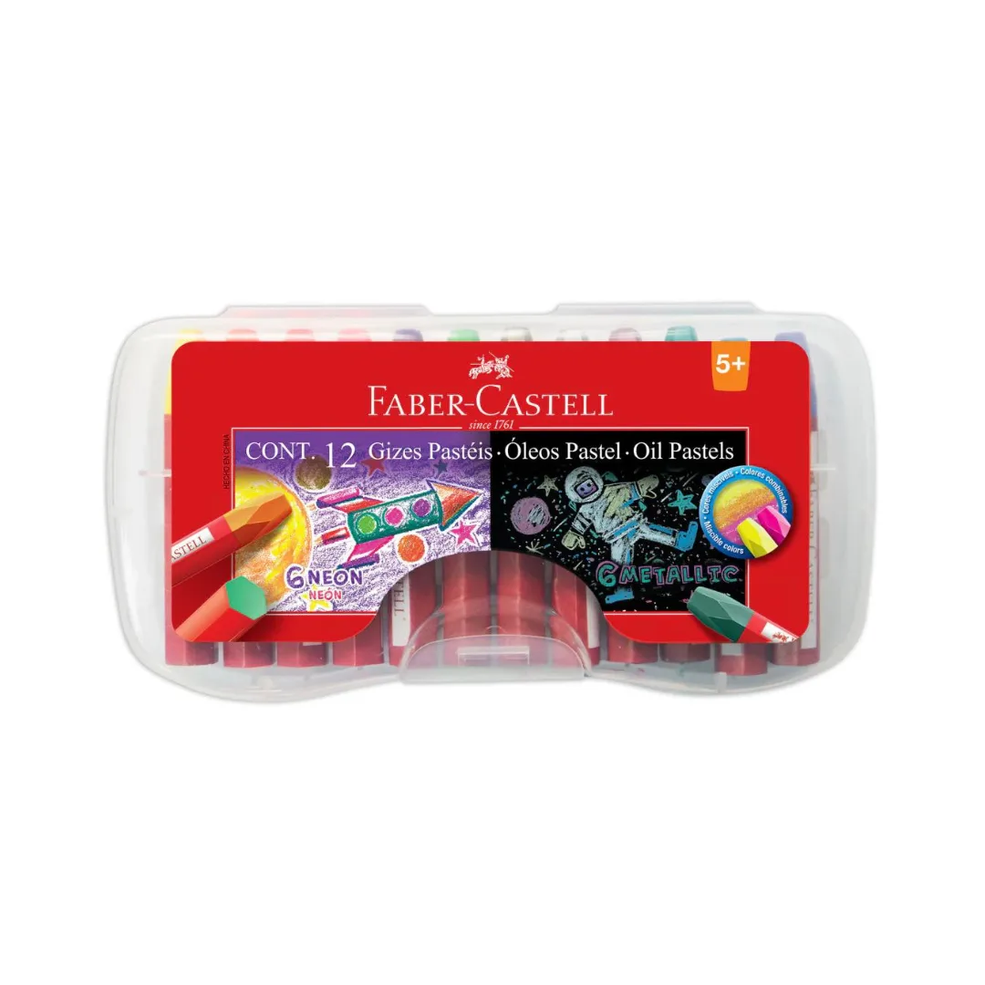 Oleo Pastel x12 Neon y Metalizado - Faber Castell
