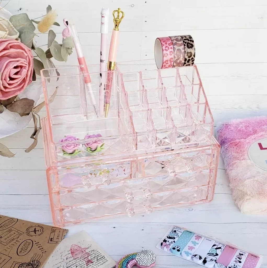 Organizador de escritorio Acrilico para maquillaje y utiles