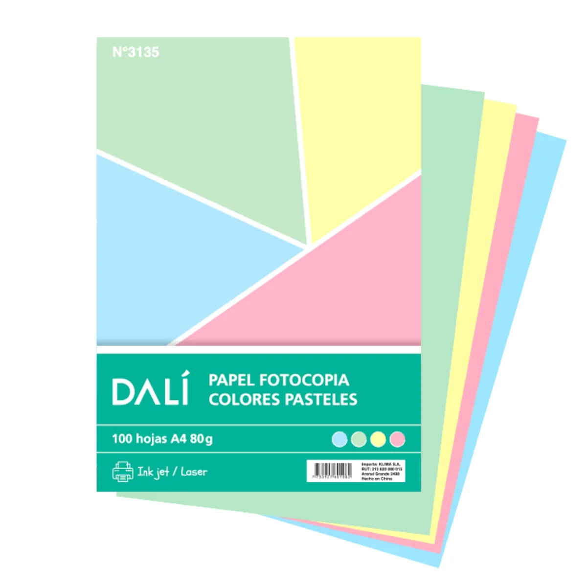 Pack 100 Hojas A4 Colores Pastel