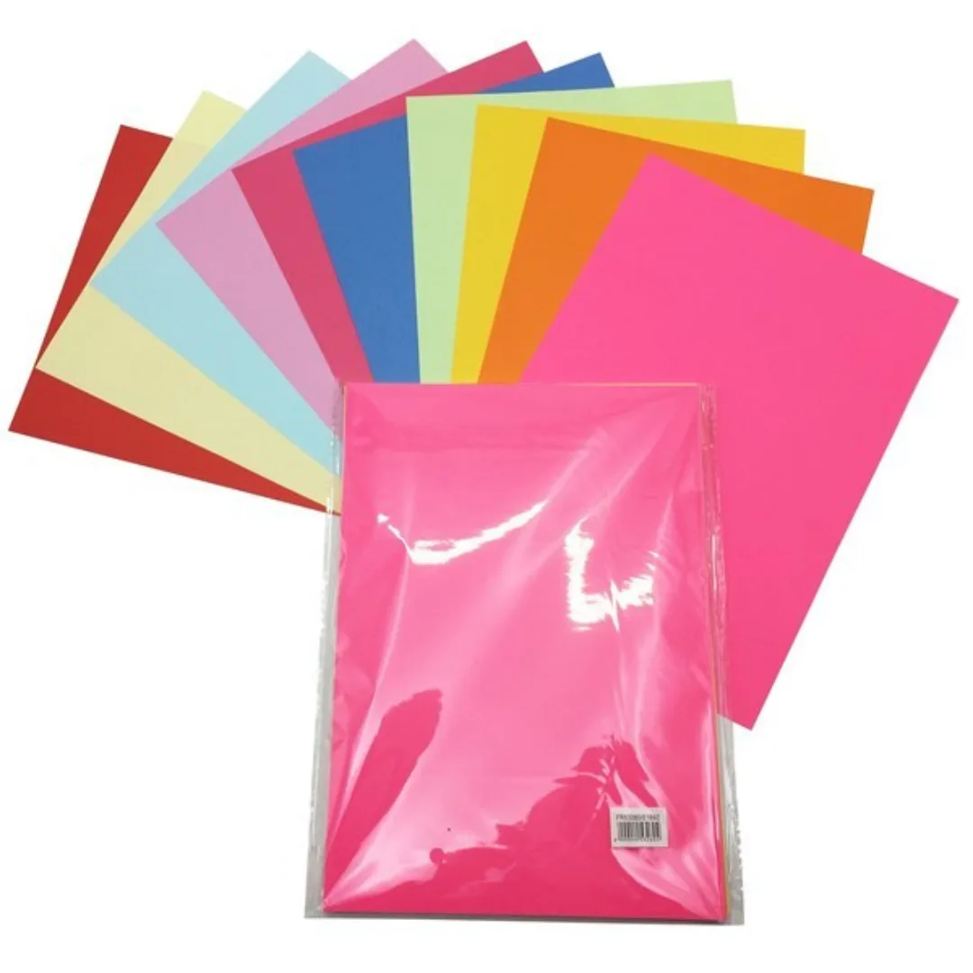 Pack 100 Hojas A4 Colores Surtidos - 10 colores