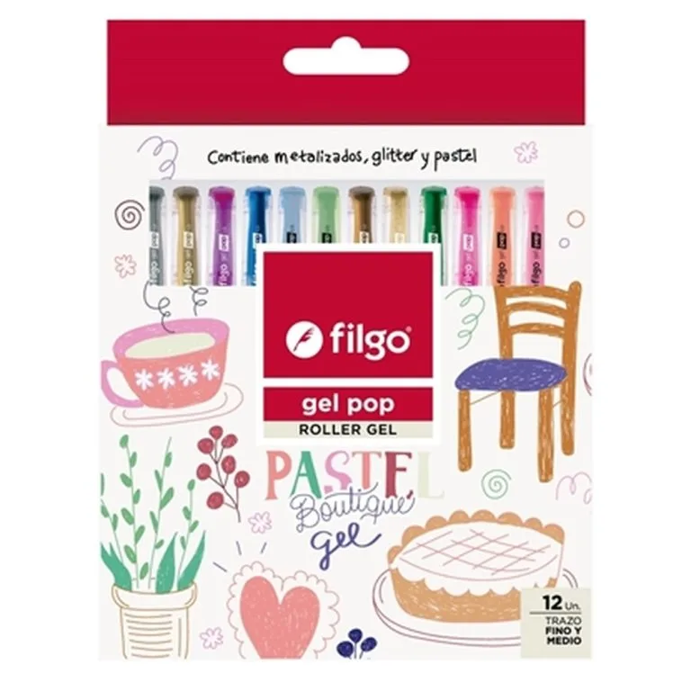 Pack 12 Lapiceras Roller Gel - Filgo 3