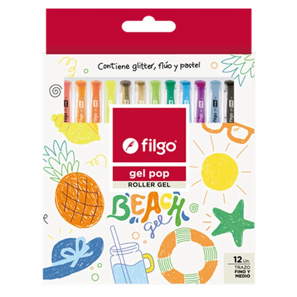 Pack 12 Lapiceras Roller Gel - Filgo