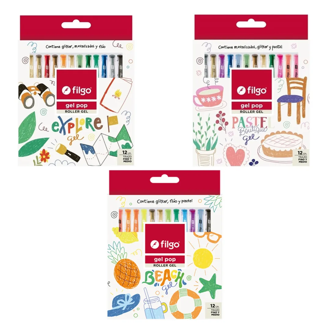 Pack 12 Lapiceras Roller Gel - Filgo