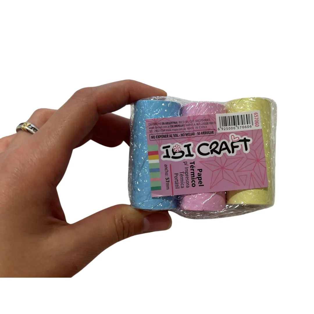 Pack 3 Rollos para Impresora Termica Portatil - Ibi Craft