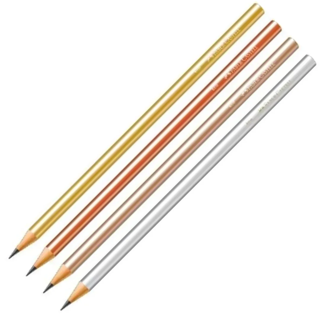 Pack 4 Lapices Glam Cromado - Faber Castell