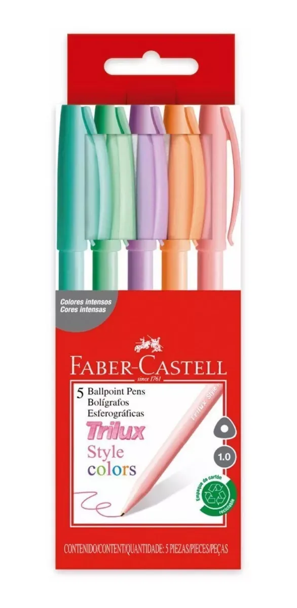 Pack 5 Lapiceras Trilux - Faber Castell