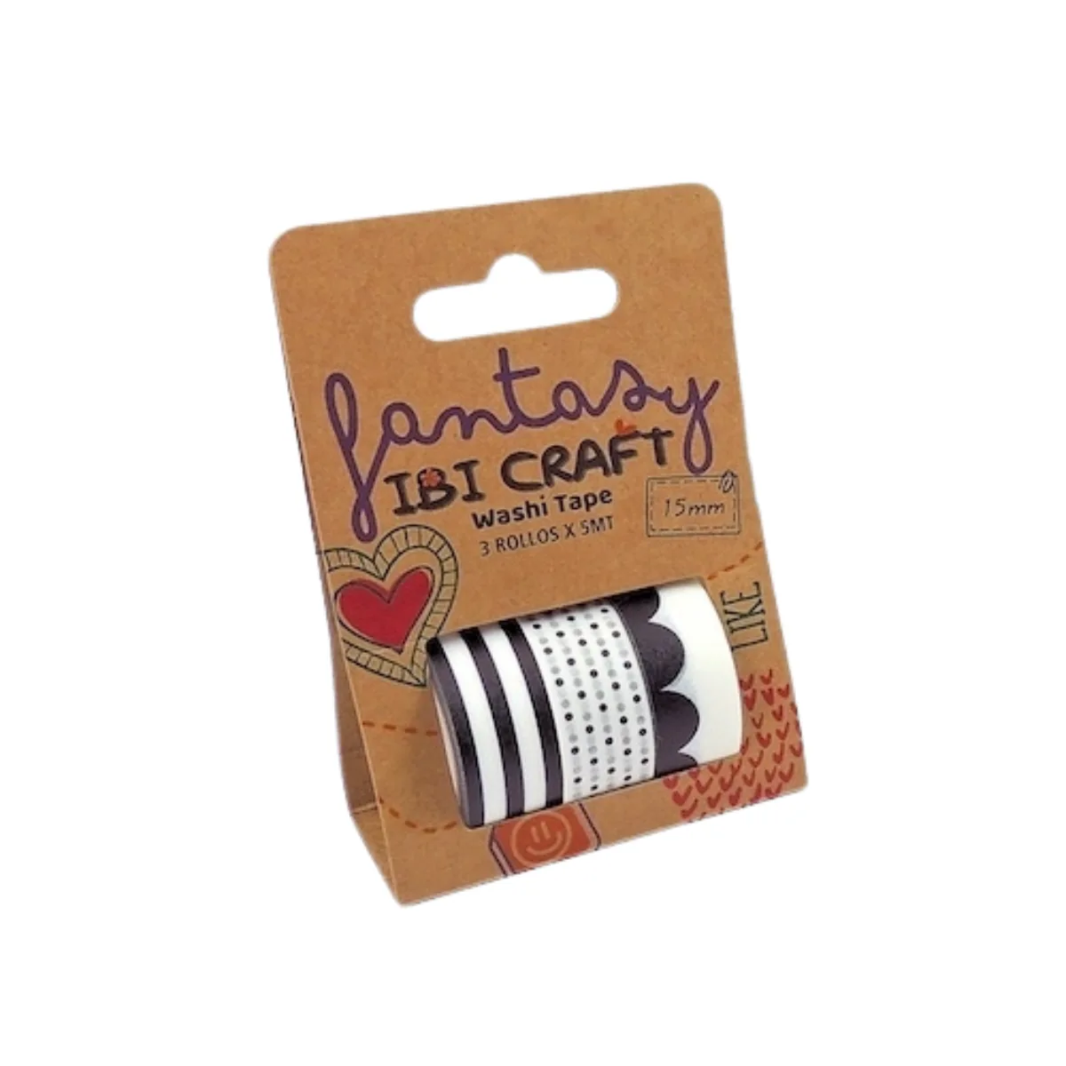 Pack Cinta Decorativa Blanco y Negro - Ibi Craft