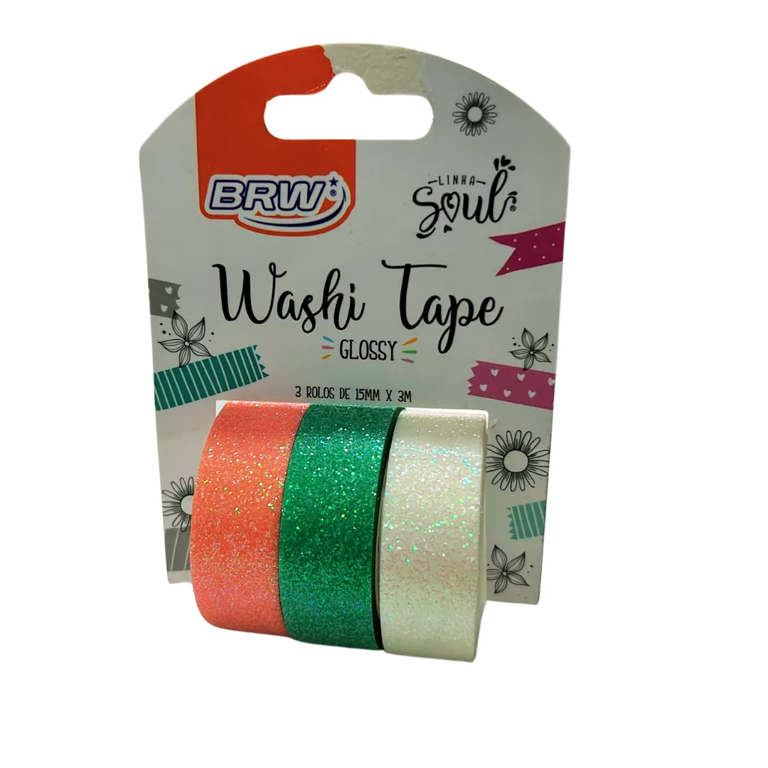 Pack Cinta Decorativa con Brillos 3 Diseños - GLOSSY BRW