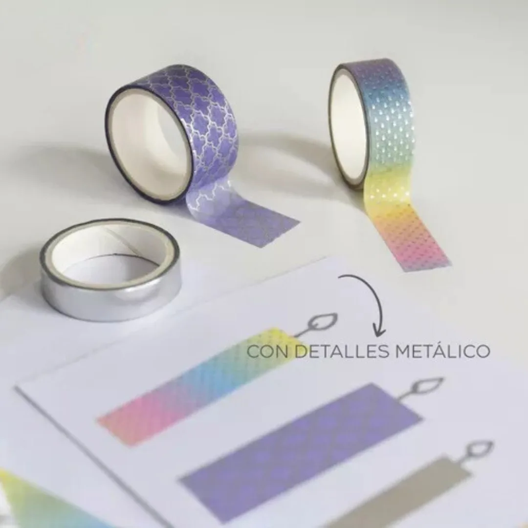 Pack Cinta Decorativa Metalizada 3 Diseños - SHINE BRW