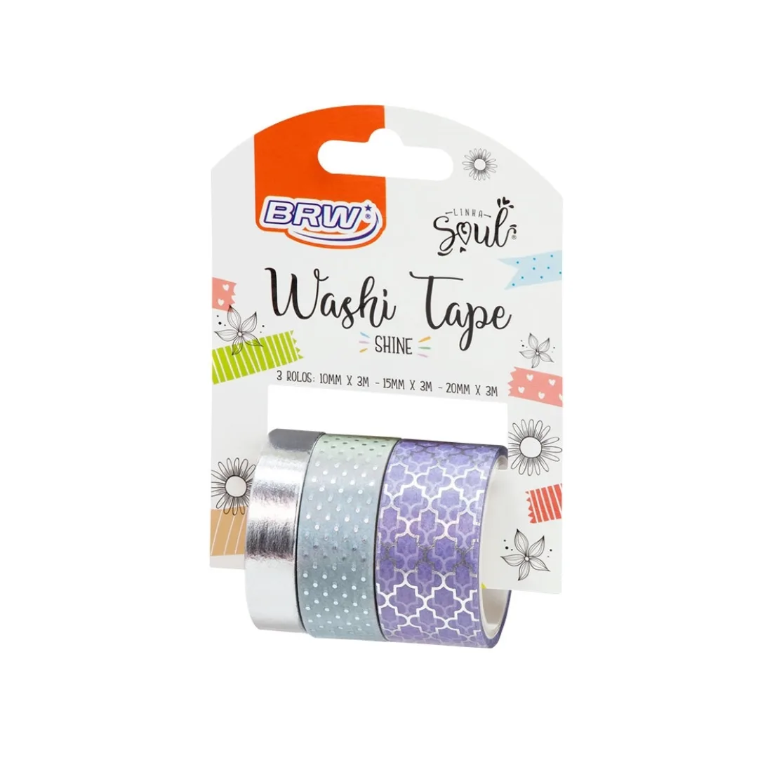Pack Cinta Decorativa Metalizada 3 Diseños - SHINE BRW