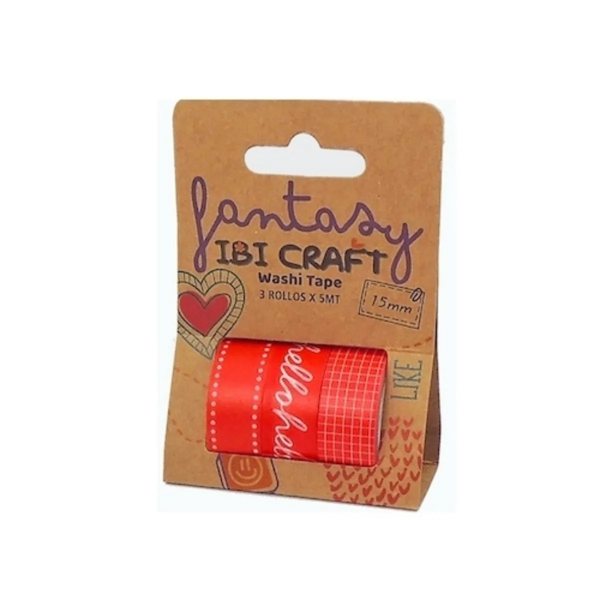 Pack Cinta Decorativa Rojo - Ibi Craft