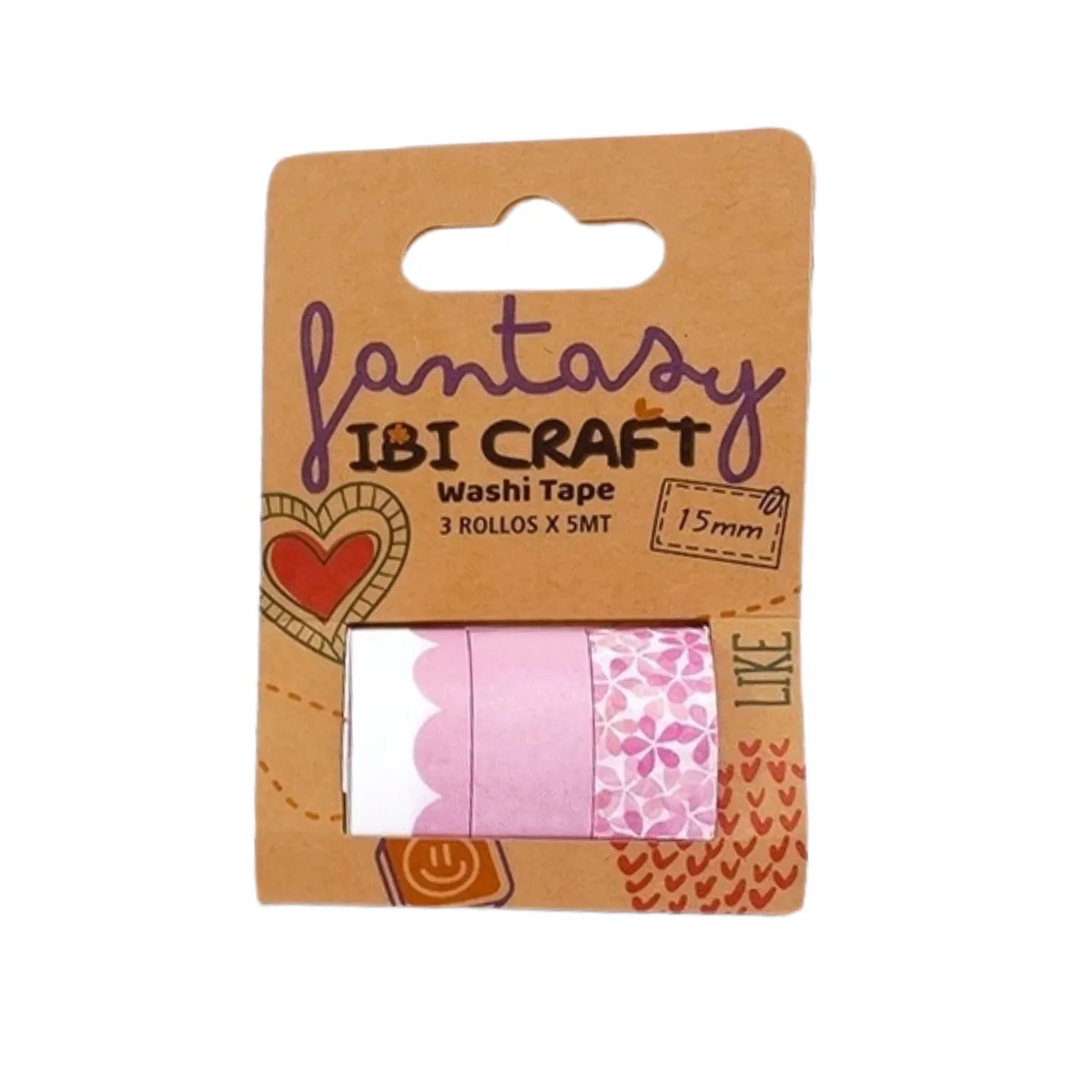 Pack Cinta Decorativa Rosa - Ibi Craft