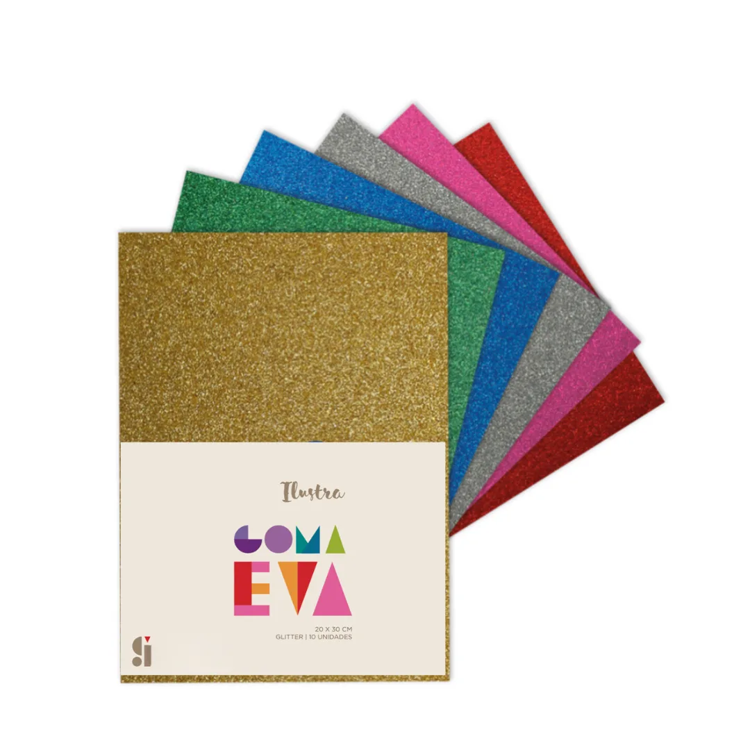 Pack Goma Eva A4 con Brillantina