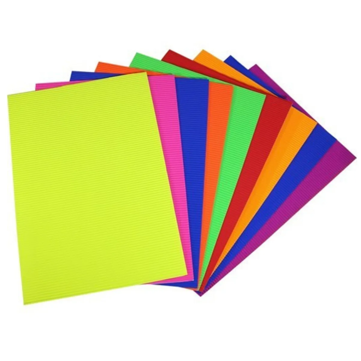 Pack x10 Carton Corrugado Fluo A4