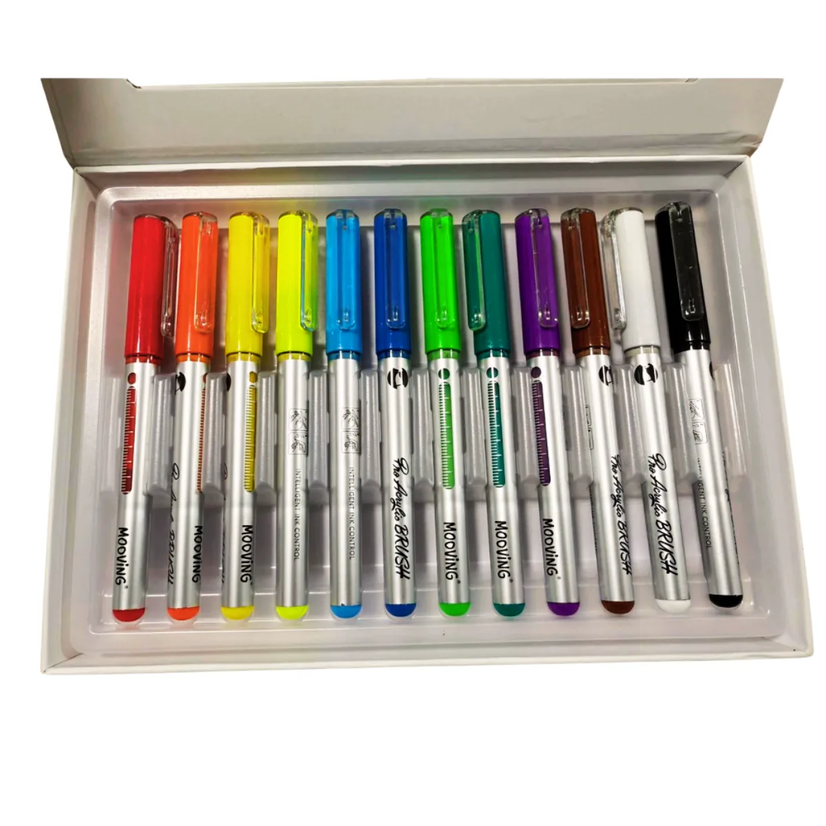 Pack X12 Marcadores Acrilicos Punta Pincel - Mooving