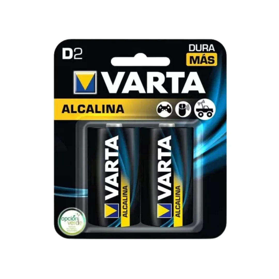 Pack x2 Pilas Alcalina D2 - Varta