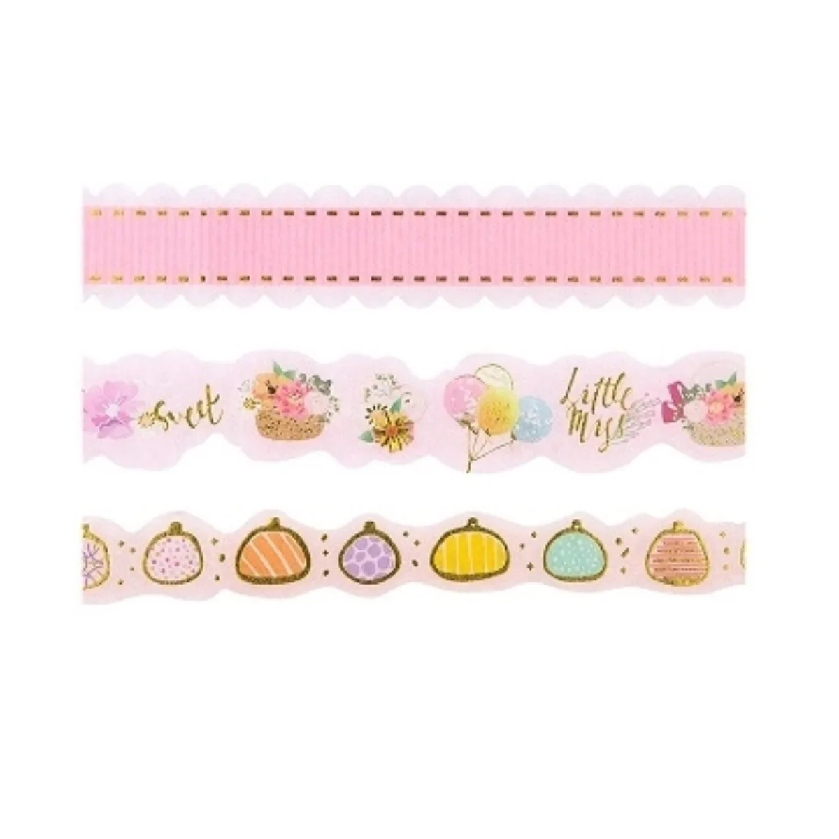 Pack x3 Cinta Decorativa Cristal Rosa - BRW
