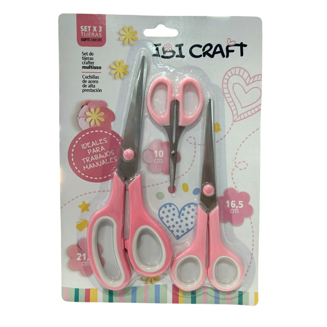 Pack x3 Tijeras Multiuso - Manualidades Ibi Craft