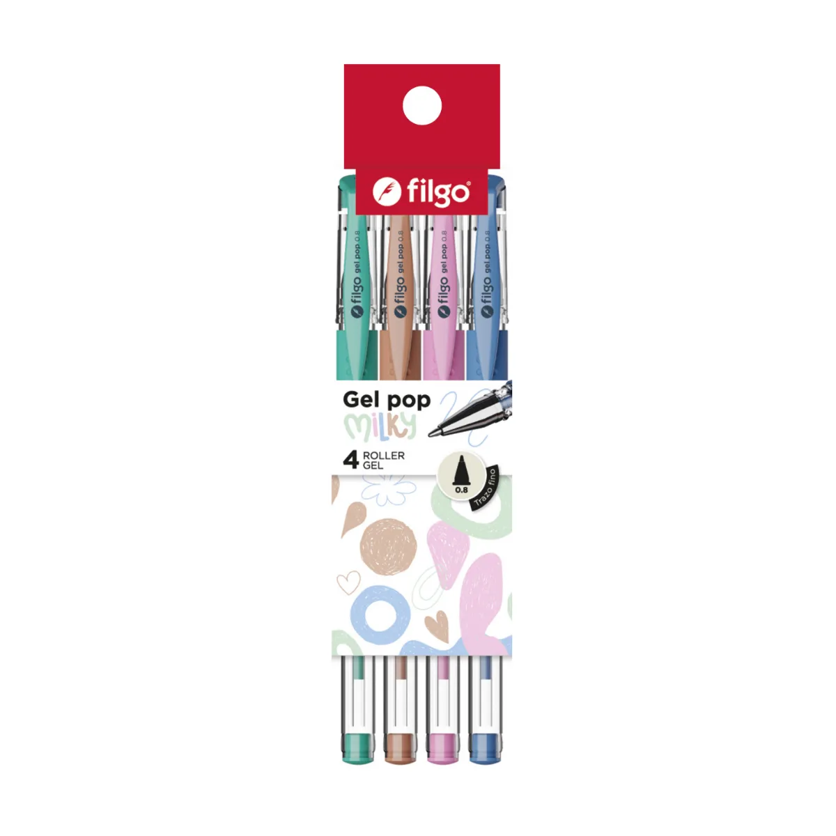 Pack x4 Lapicera de Gel Milky - Filgo