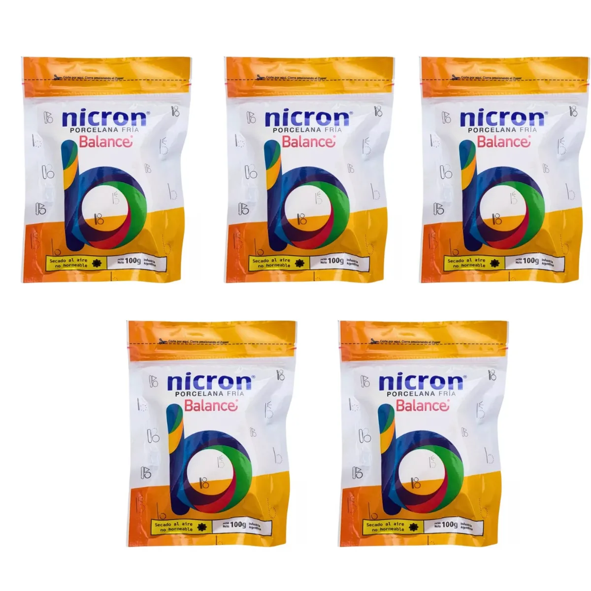 Pack x5 Porcelana fria 100g - Nicron