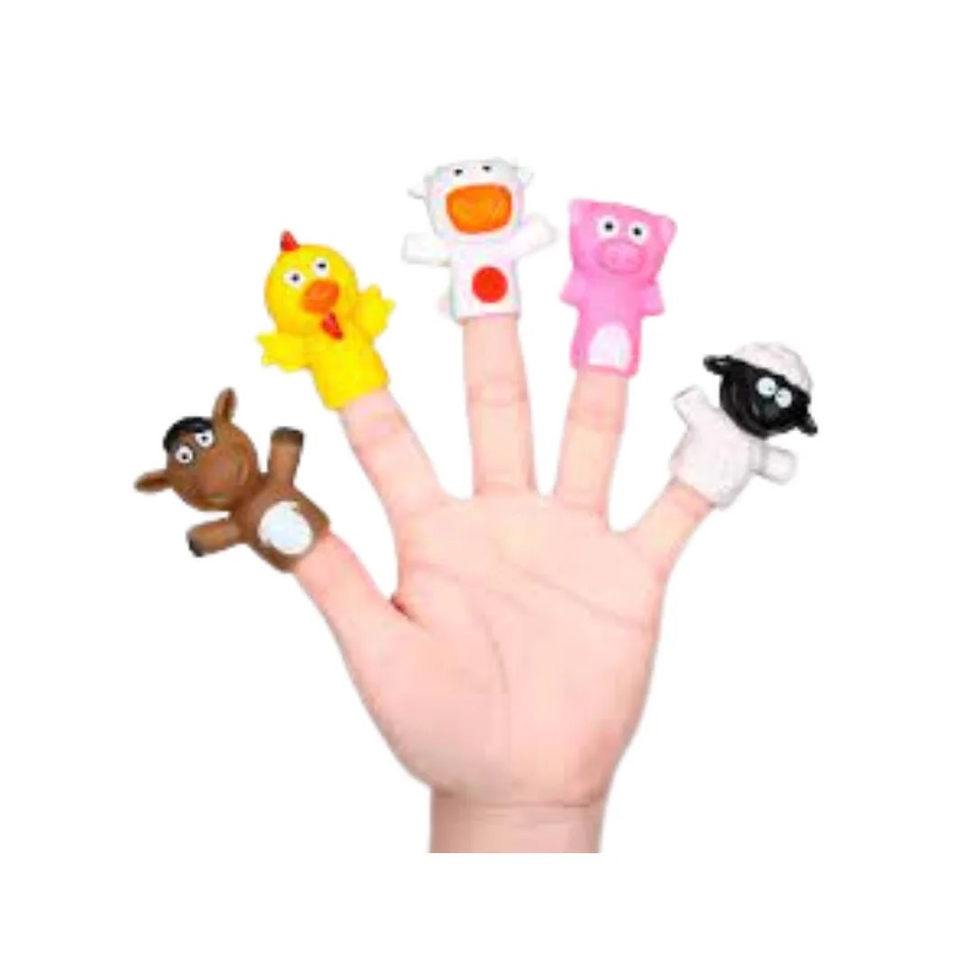 Pack x5 Titeres de Silicona - Animales de la Granja 3