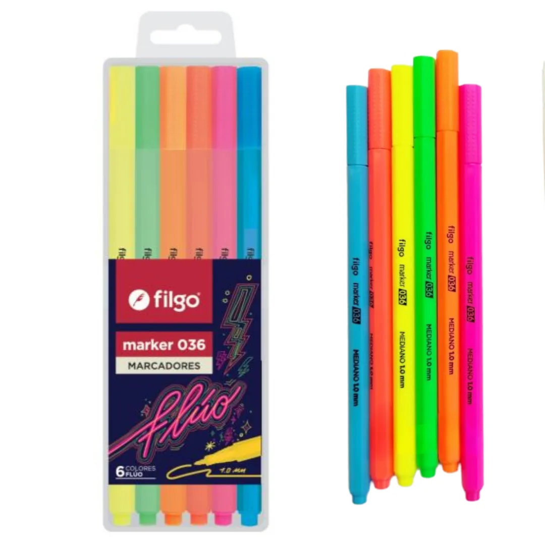 Pack x6 Marcadores Fluo - Filgo