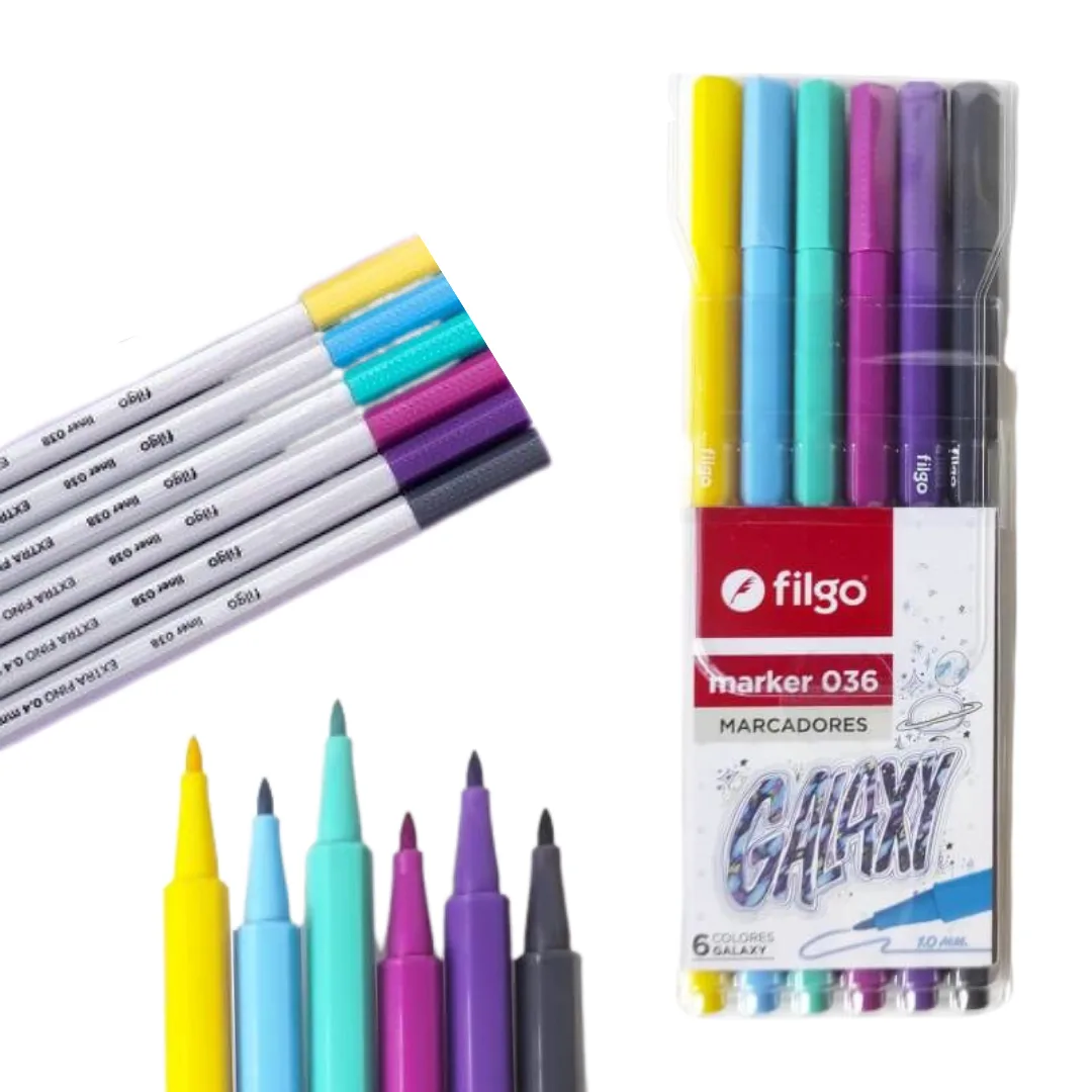 Pack x6 Marcadores Galaxy - Filgo