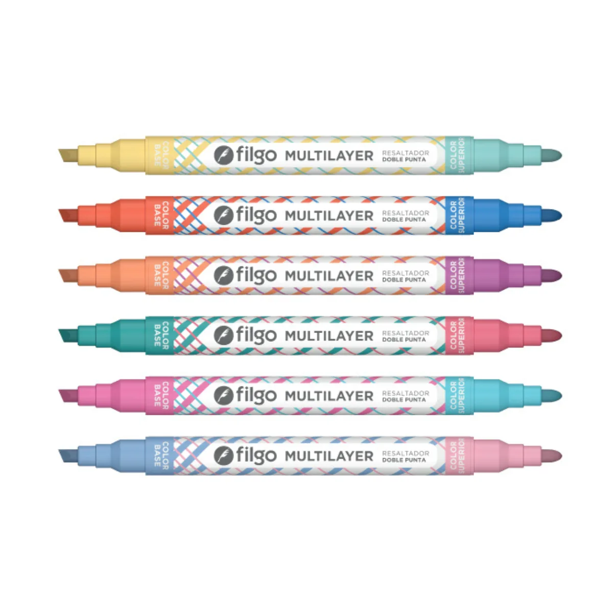 Pack x6 Resaltadores Doble Punta Superposicion - Filgo