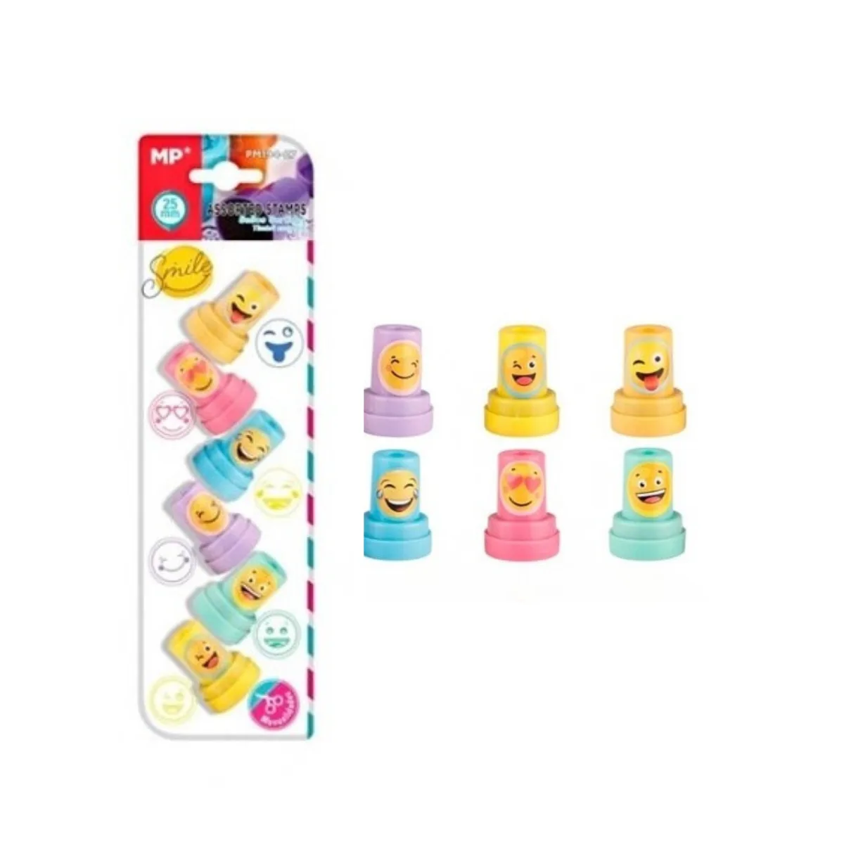 Pack x6 Sellos Infantiles Emoji - Main Paper