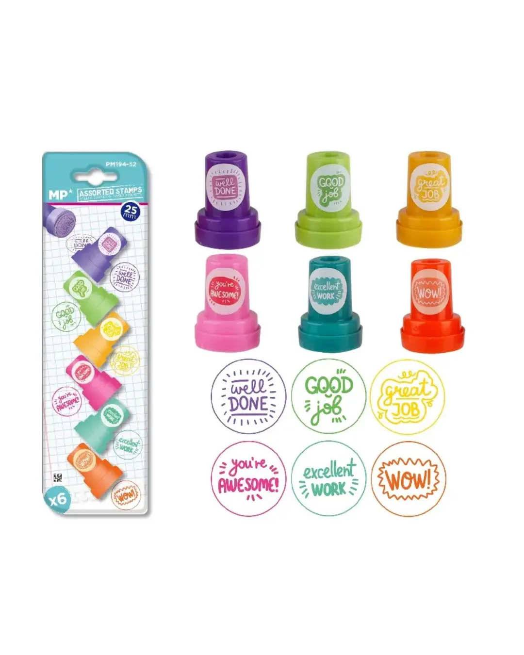 Pack x6 Sellos Infantiles en Ingles - Main Paper