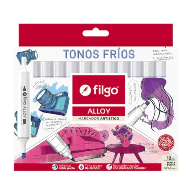 Pack X72 Marcadores Alloy Artistico Doble Punta - Filgo 4