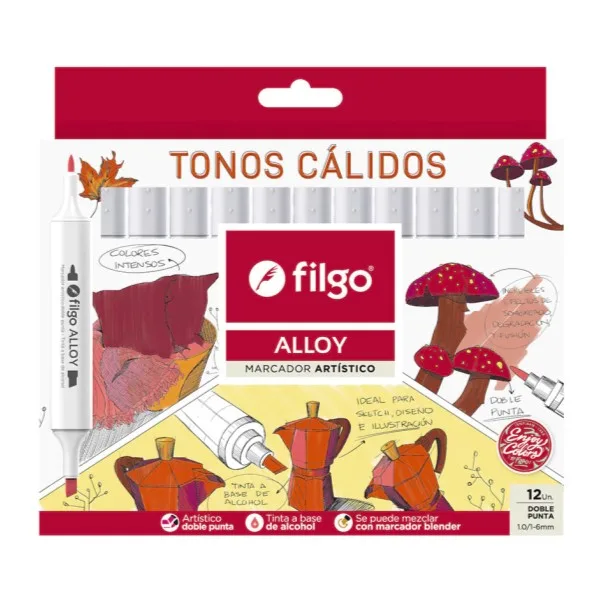 Pack X72 Marcadores Alloy Artistico Doble Punta - Filgo 3