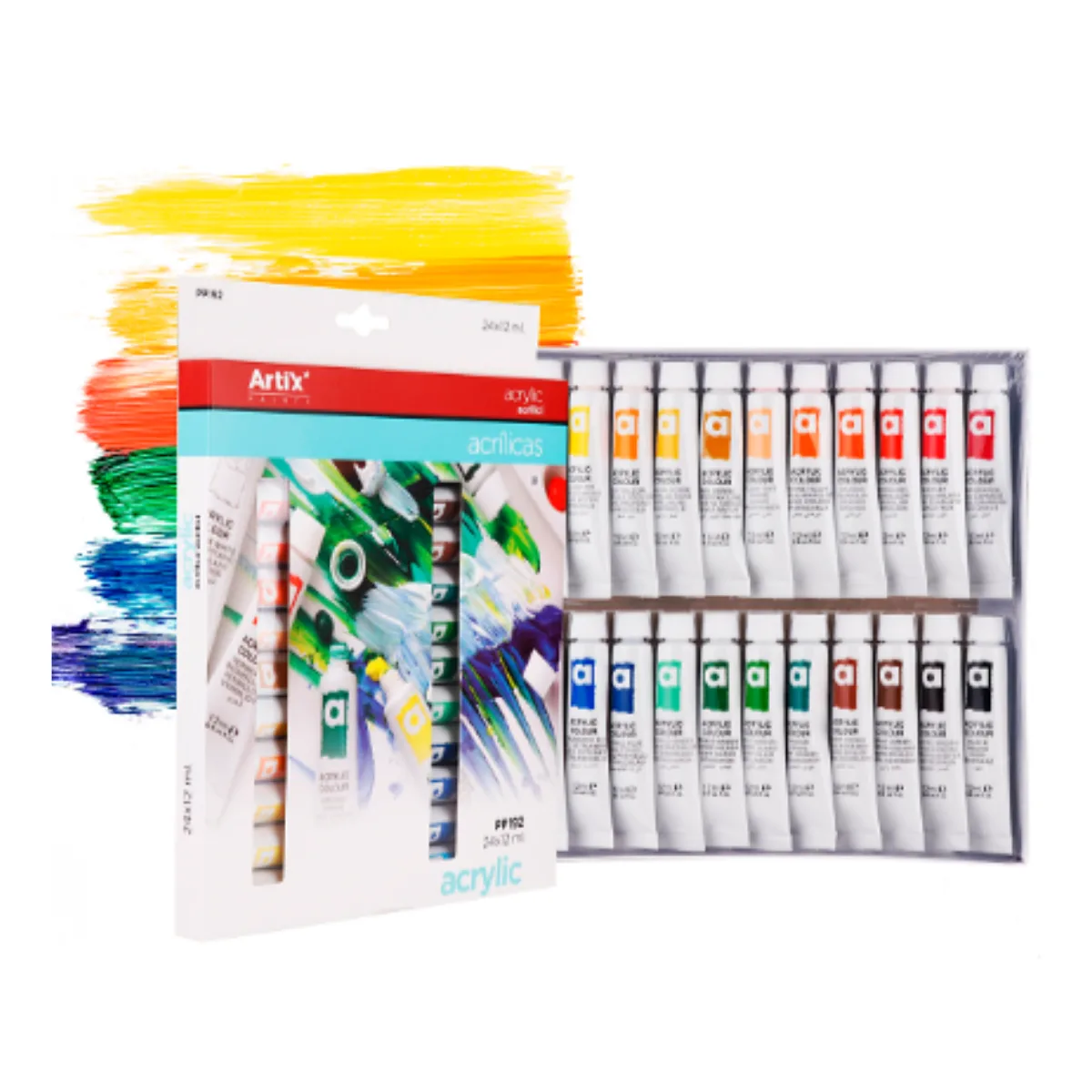 Pintura Acrilica x24 Colores - 12ml Artix