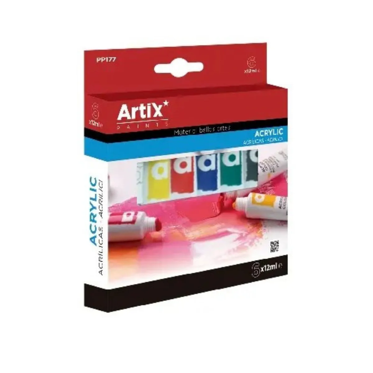Pintura Acrilica x6 Colores - 12ml Artix