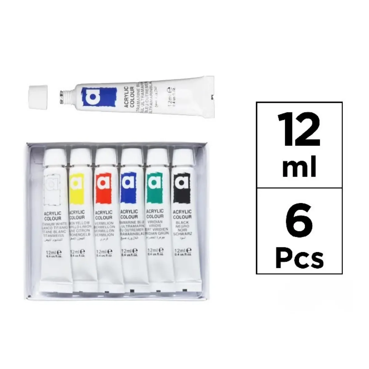 Pintura Acrilica x6 Colores - 12ml Artix