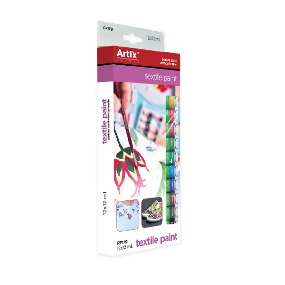 Pintura de Tela x12 Colores - 12ml Artix